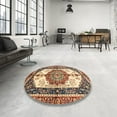 thumbnail image 3 of Ahgly Company Indoor Round Abstract Brown Red Abstract Area Rugs, 8' Round, 3 of 6