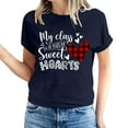 thumbnail image 2 of Pisexur T-shirt de la Saint-Valentin pour Femmes, Imprimé Amour, Manches Courtes, Col Rond, 2 of 5