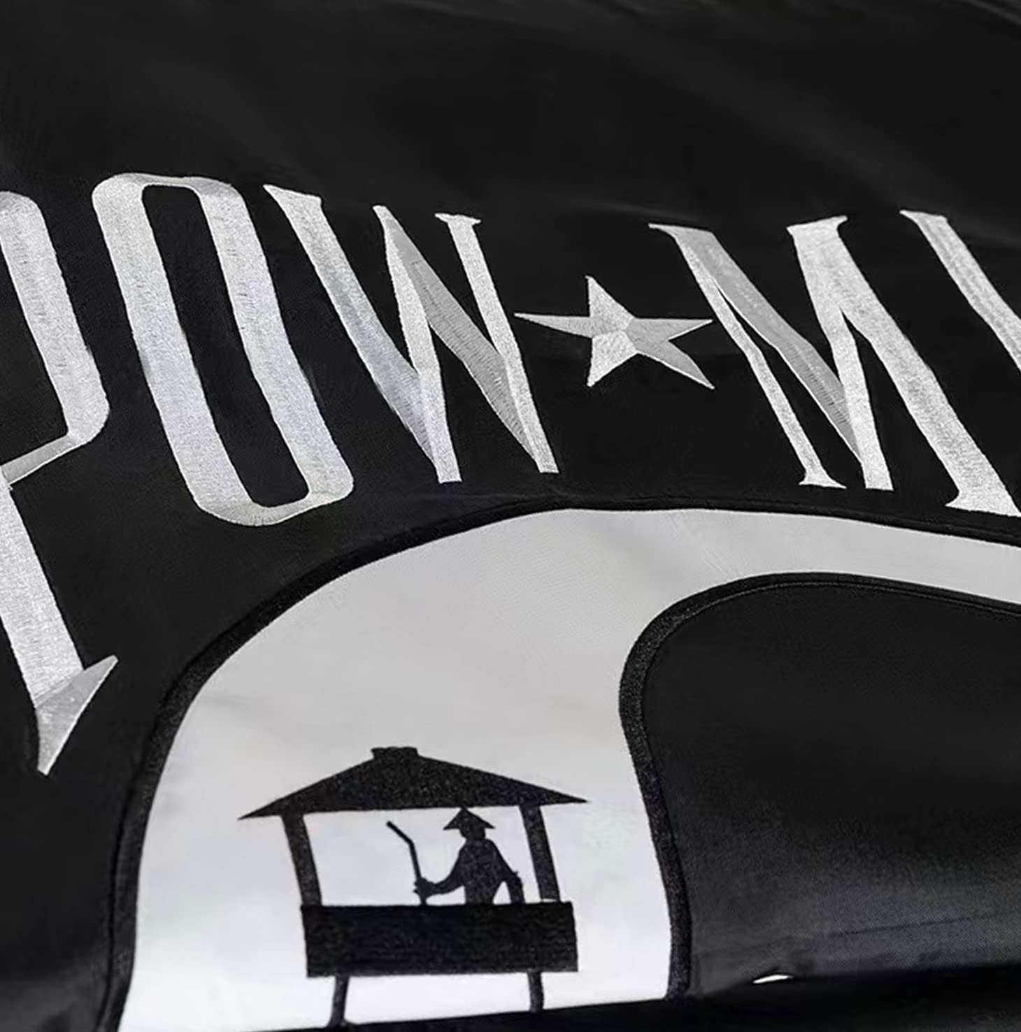TOPFLAGS Pow Mia Flag Embroidered 3x5 Outdoor - Heavy Duty Double Sided You are Not Forgotten War Flags 300D Oxford Nylon Military Pow Flags for Outside