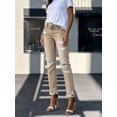thumbnail image 7 of JOLIP Women's High Rise Khaki Distressed Ripped Straight Leg Jeans, 4-12, 7 of 7