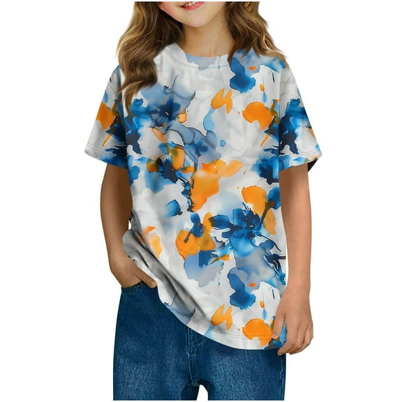 Children Boy Girl Casual T Shirts Short Sleeve Tops Tee for Child Boat Neck Spandex Graphic Kawaii Fall Summer Shirts 2025 Clothes Trendy Country Concert
