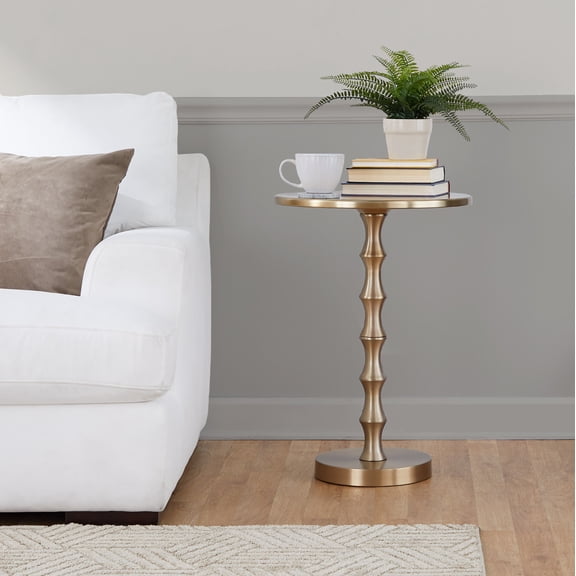 Generic 26.75” Gold Metal Accent Table - Contemporary Style End Table