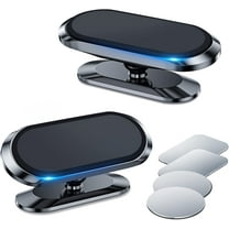 [2-Pack] Magnetic Phone Holder for Car, [Super 8X Strong Magnets] Car Phone Holder Mount 360° Rotation Cell Phone Holder Magnetic Car Mount Easy Install Dashboard Phone Holder for All Smartphone-Black