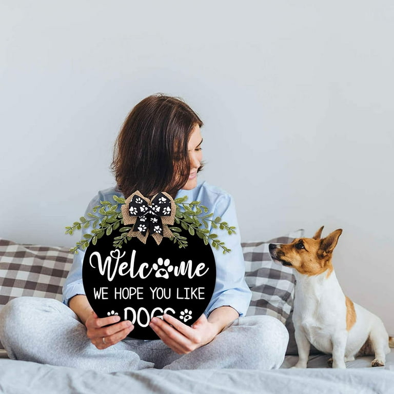 Dog welcome sign paw print welcome sign sign for dog lovers 