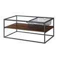 thumbnail image 3 of Walker Edison Mesh Drawer Glass Top Coffee Table, 42 Inch, Dark Walnut, 3 of 5
