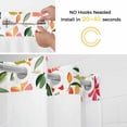 thumbnail image 2 of Spring Floral No Hooks Shower Curtain with Snap-in Liner Watercolor Pink Orange Flower Green Leaf Farmhouse Shower Curtains for Bathroom, Waterproof, Easy Install, Washable 72"x84", 2 of 9