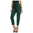 thumbnail image 2 of Womens Plus Size Pants Ladies High Waist Pencil Pants With Bow Knot Pocket Party Casual Pants Ladies Summer Pants GN2 XXL, 2 of 3