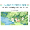 thumbnail image 3 of Green Cute Anime Desk Mat Kawaii Cartoon Ducks Gaming Mouse Pad XXL Large Anime Girl Gamer Mousepad Women Office Decor Desk Pad Aesthetic Lotus Leaf Laptop Keyboard Pad Computer Mat 31.5x15.75 in, 3 of 6