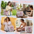 thumbnail image 6 of Jeiento Pink Christmas Gnome Printed Quilted Shoulder Handbag Large Capacity Handle Tote Bag for Holiday Shopping Work Commute Travel Christmas Gift for Women, 6 of 7