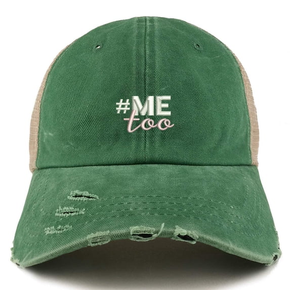Trendy Apparel Shop Too Movement Embroidered Frayed Bill Trucker Mesh Cap