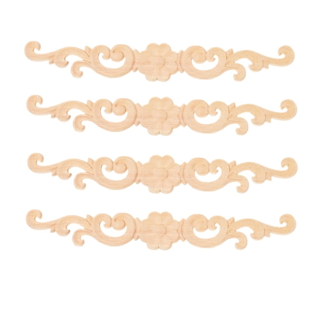 Apliques de Madera MUXSAM 27x4 cm Roble Tallados Paquete de 4