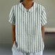 thumbnail image 1 of Fiudx Camisas de Mujer Camiseta Holgada Informal con Estampado para Mujer, Tops de Manga Corta con Cuello de Muñeca, Blusa Bonita y de Lino, 1 of 5