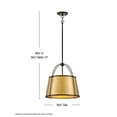 thumbnail image 5 of 4894BK-LDB-Hinkley Lighting-Clarke - 12W 1 LED Large Pendant-16.25 Inches Tall and 16.25 Inches Wide-Black/Lacquered Dark Brass Finish, 5 of 10