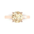 thumbnail image 2 of 3.0ct round cut brown natural morganite 18k rose gold Bridal Wedding Engagement Promise Anniversary Ring for Women size 11, 2 of 7