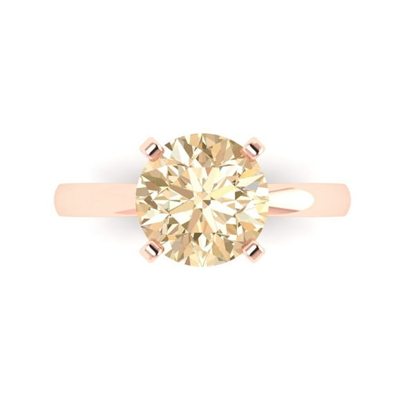 Solitaire Engagement Ring for Women - 3ct Natural Morganite in 14K Rose Gold Promise Ring