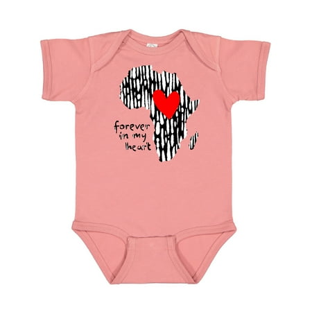 

Inktastic Black History Month Forever in My Heart Ink Print Africa Gift Baby Boy or Baby Girl Bodysuit