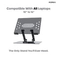 thumbnail image 2 of Incipio Translucent Adjustable Laptop Stand for Desk, Foldable, Portable Computer/Tablet Stand 360° Rotating-Gray, 2 of 13