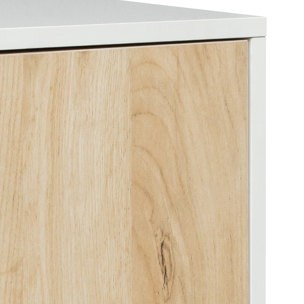 Kadyn Multi-purpose Storage Cabinet, Storage Sideboard Buffet Cabinet with Display Stand and Door, TV cabinet for Living Room, White+Oak Kadyn Multi-purpose Storage Cabinet, Storage Sideboard Buffet Cabinet with Display Stand and Door, TV cabinet for Living Room, White+Oak