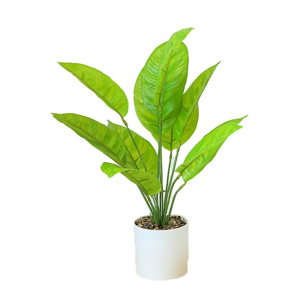 Planta artificial de Banyan, planta en maceta blanca, regalo perfecto para inauguración de la casa, estilo 1