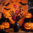thumbnail image 6 of Hyknon Halloween Artificial Floral Pick Decor, Glitter Pumpkin Skull Spider Branch Stems Insert Ornament, Decor Ornaments for Vase Bar Table Centerpiece Fireplace Mantel Halloween Party Home Indoor E, 6 of 6