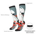 thumbnail image 4 of Naloa Cockatoo Red Berries Knee Socks, High Socks Long Stretchy Sock Women Knee High Stocking, Long Socks for Women, 4 of 6