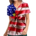 thumbnail image 1 of TIMIFIS Womens Scrub Tops Independence Day Summer American Flag Print Short Sleeve 4th of July Patriotic Working Uniform Nursing Scrub Tops with Pockets - Spring/Summer, 1 of 4