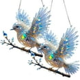 thumbnail image 2 of 2Pcs Crystal Sky Bluebird Stained Art Ornament (6 inches), Stained Acrylic Glass Window Hanging - Birds on A Branch Suncatcher for Window Doors Home Decor, Hummingbird Gifts for Bird Lovers, 2 of 6