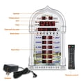 thumbnail image 3 of AL-HARAMEEN Azan Clock,Led Prayer Clock,Wall Clock,Read Home/Office/Mosque Digital Azan Clock/Decorative Clock HA-4008 (Gold), 3 of 6