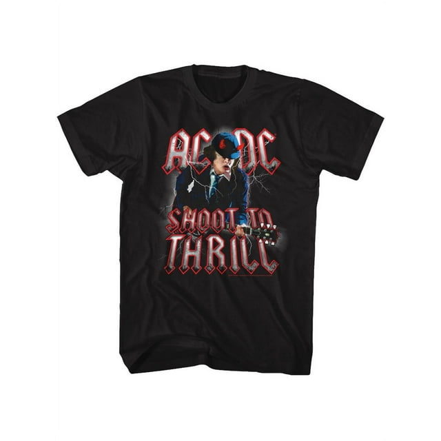 ACDC Heavy Metal Rock Band Shoot To Thrill Black Adult T-Shirt Tee