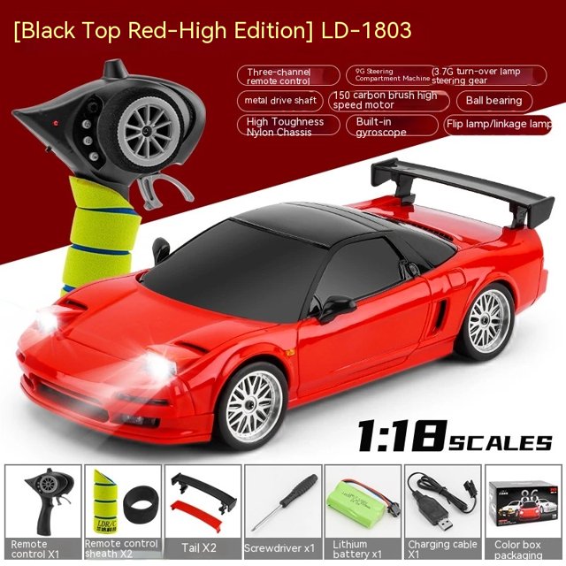 1:18 Ldrc Ld 1803 Nsx 2.4g Remote Control Car Simulated Drift Of Gyroscope Led Light Group Electric Toy Car Remote Control Car