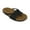Black, variant on Women's Laser Cut Out With Braided Thong Cork Sandals