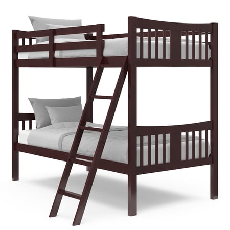 storkcraft caribou twin over twin hardwood bunk bed espresso box 1 of 2 headboard footboard
