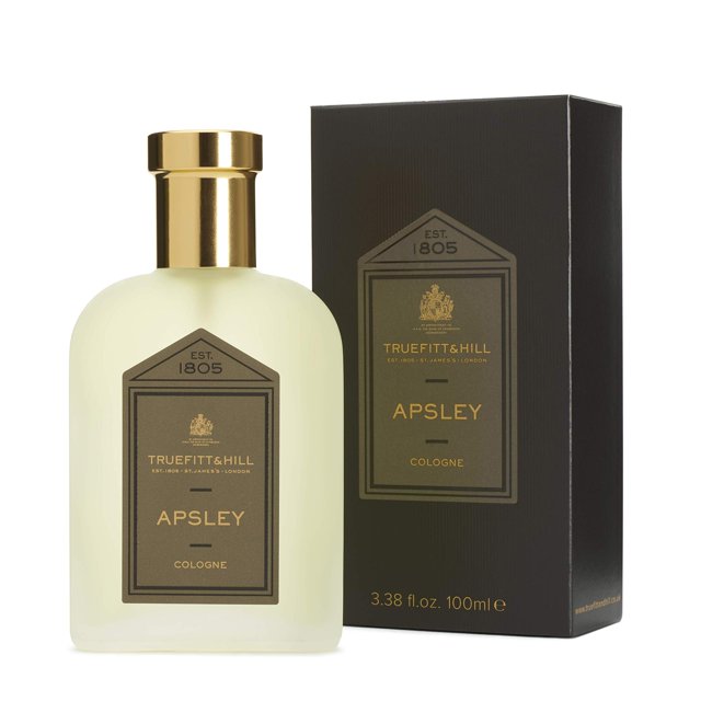 Truefitt & Hill Luxury Colonia - Apsley - Fragancia premium duradera para hombres de especias y madera presentada en una botella atomizadora tradicional bellamente grabada - 3.38 oz.