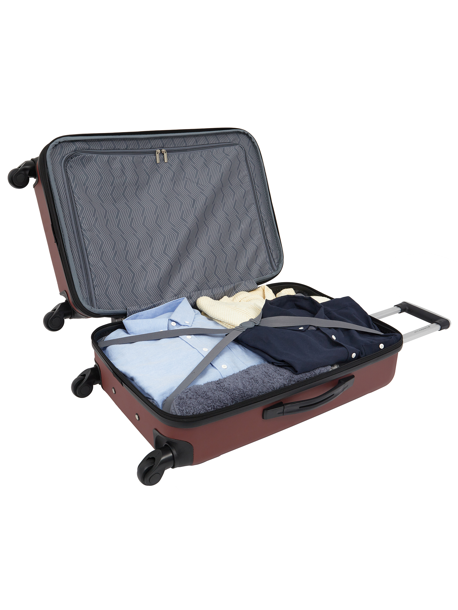 Travelers Club Chicago 3 Piece Expandable Carry-on Hardside Luggage Set, - Apple Butter