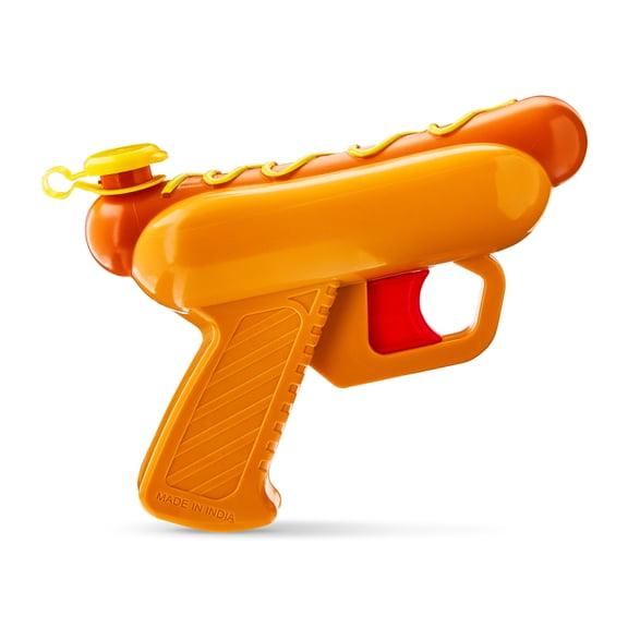 Play Day Plastic Hot Dog Water Blaster, Brown and Yellow