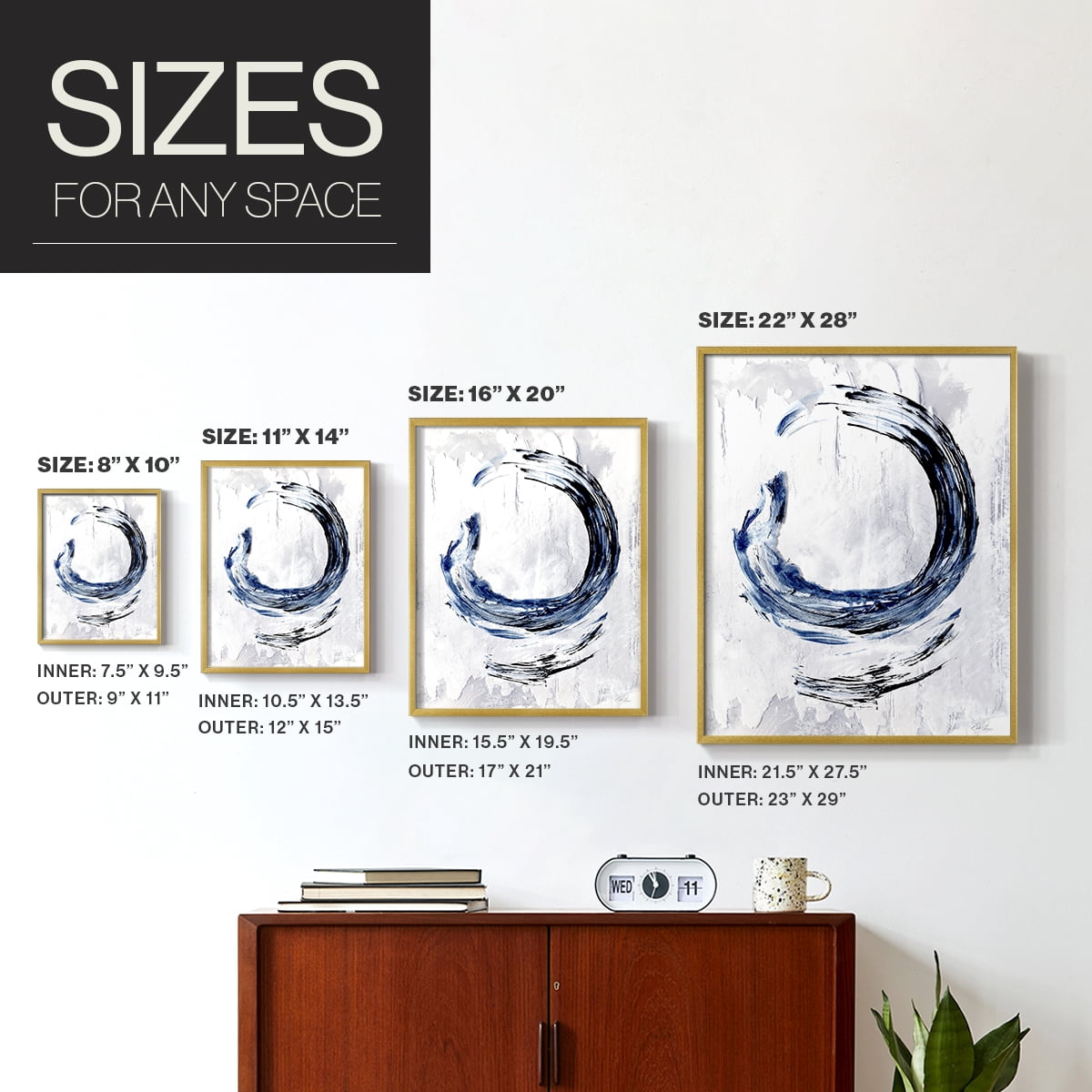 Moonglade I in Gold Solid Wood 8 x 10 Framed Print