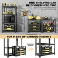 thumbnail image 2 of MOPHOTO 32" L x 16" W x 63" H Adjustable 4 Tier Garage Shelving Heavy Duty Support 4800lbs, Metal Shelves for Storage, Industrial Utility Racks, Garage Storage Shelves Heavy Duty Shelving, 3 Pack, 2 of 11