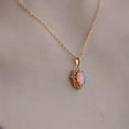 thumbnail image 7 of Opal Necklace,925 Sterling Silver Plated 14K Gold Opal Gemstone Necklace, 7 of 7