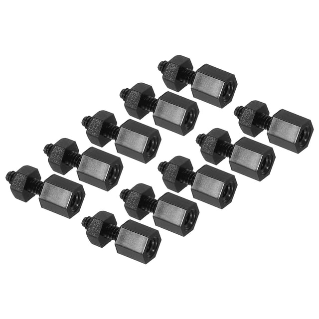 Uxcell M2 Nylon Hex Standoff Screws Nuts, 1Set/100Pack PCB Male Female Threaded Kit for Motherboards(4mm+5mm, Black)