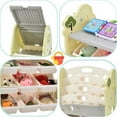 thumbnail image 3 of Kids Bookshelf Toy Storage Organizer with 17 Bins and 4 Bookshelves, Multi-functional Nursery Organizer Kids Furniture Set Toy Storage Cabinet Unit with HDPE Shelf and Bins for Playroom, Light Green, 3 of 7