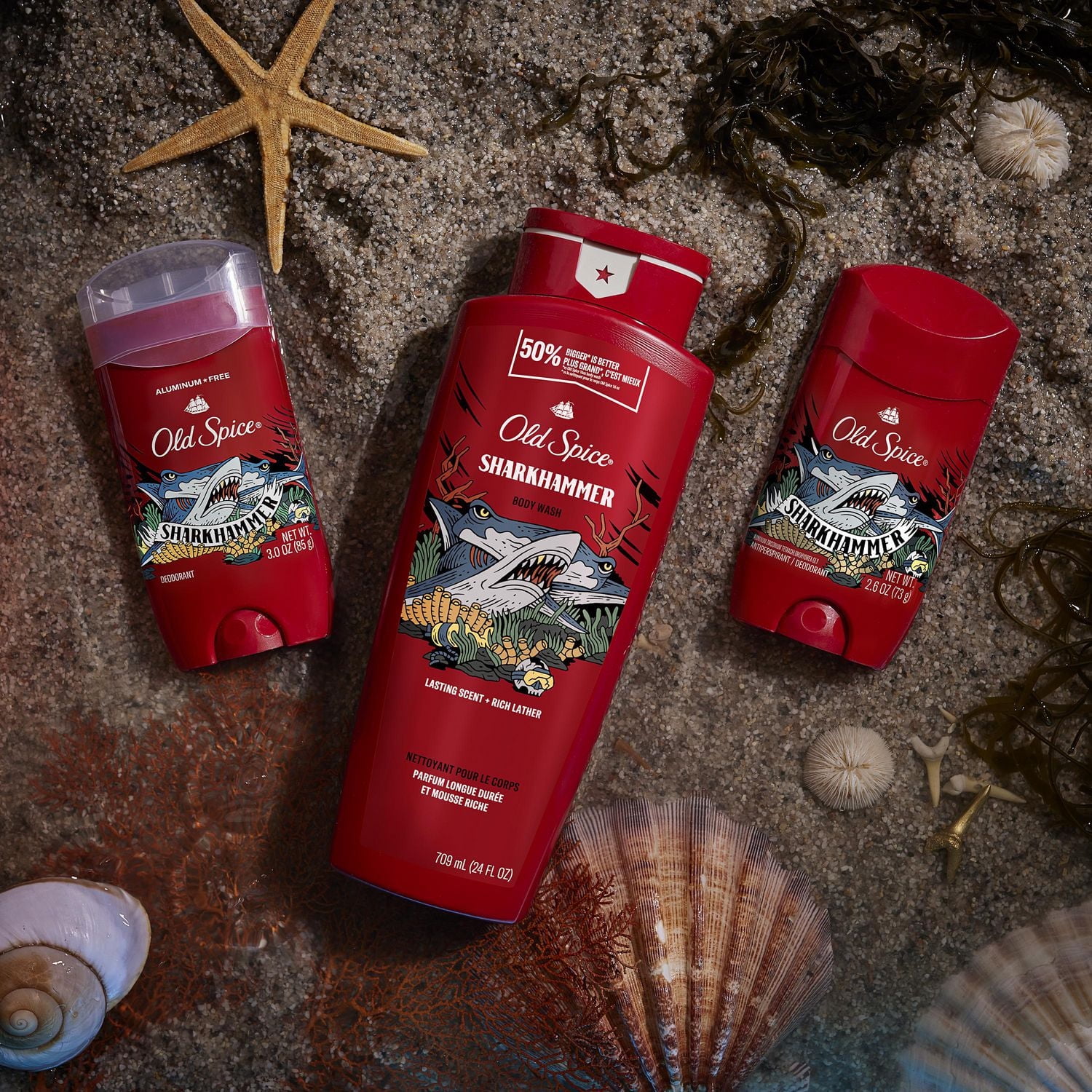 Old Spice Aluminum Free Deodorant for Men, Sharkhammer