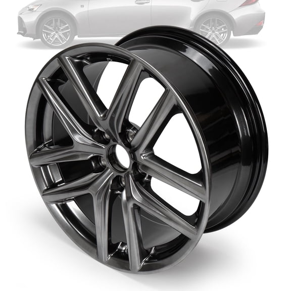 18" Front Wheel Rim for 2014-17 Lexus IS250 IS350, 18x8-inch 5-Lug, Black Replacement Quality Rim 74292