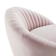 thumbnail image 4 of Maklaine Upholstered Performance Velvet Swivel Chair in Gold/Pink, 4 of 7
