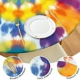 thumbnail image 4 of Colorful Rainbow Tie Dye Spiral Pattern Round Fitted Tablecloth with Elastic Edge,Dining Table Cover Waterproof,Outdoor Round Tablecloth for Camping,Dining,Indoor and Outdoor, 4 of 7