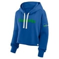 thumbnail image 2 of Women's Fanatics Royal Seattle Seahawks Oversized Hometown Heritage Cropped Hoodie, 2 of 3