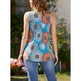 thumbnail image 6 of Charmo Womens Button Flowy Tanks Tops Pleated Scoop Neck Casual Blouses Tops Built in Bras, S-3XL, 6 of 7