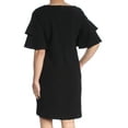 thumbnail image 3 of CALVIN KLEIN $134 Womens New 1015 Black Layered Kimono Sleeve Shift Dress 4 B+B, 3 of 3