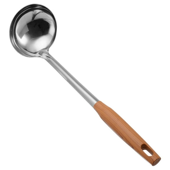 PAMINGONO 1 Piece Kitchen Cooking Spoon Stainless Steel Long Handle for Restaurant and Hotel