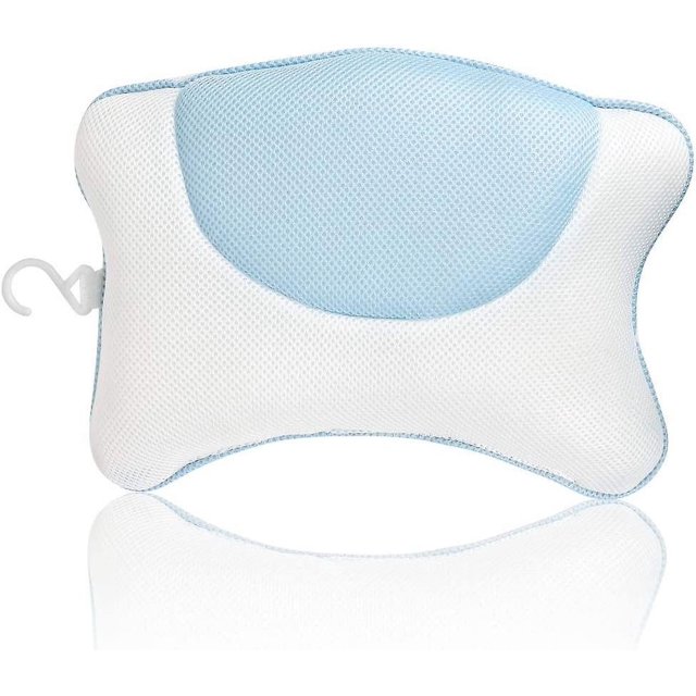 Almohada de baño, juego de almohadas de baño, accesorios de baño con 4 ventosas Almohada de cuello antibacteriana