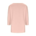 thumbnail image 4 of ZQUUVOU Women's T-Shirts Solid Color 3/4 Sleeve V-Neck Tunic Tops(Pink,M), 4 of 6